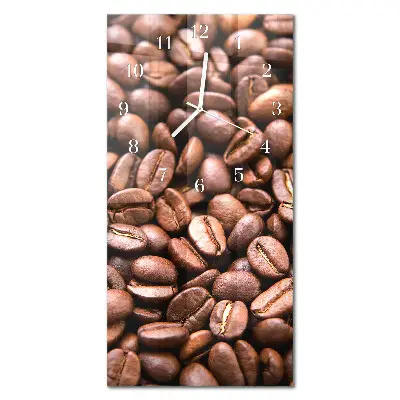 Vertikale glas wanduhr Koffeinbohnen