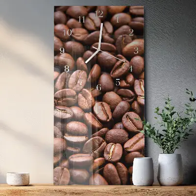 Vertikale glas wanduhr Koffeinbohnen