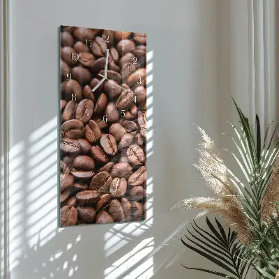 Vertikale glas wanduhr Koffeinbohnen