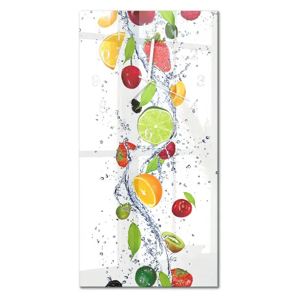 Vertikale glas wanduhr Obst