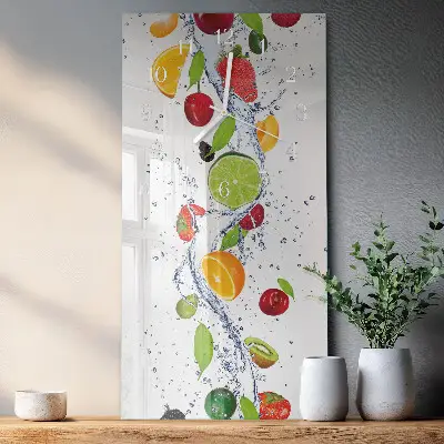 Vertikale glas wanduhr Obst