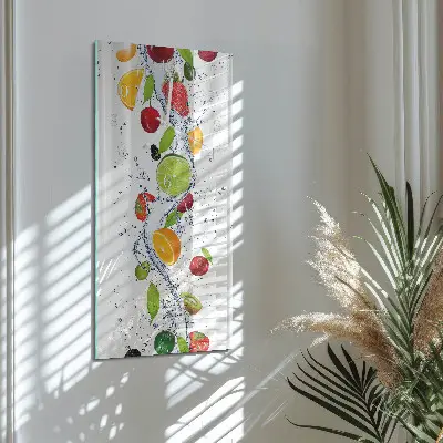 Vertikale glas wanduhr Obst