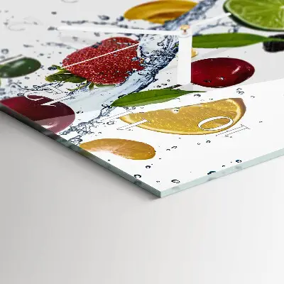 Vertikale glas wanduhr Obst