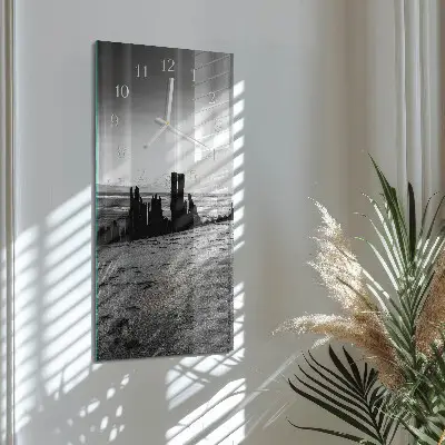 Moderne wanduhr vertikal Strand