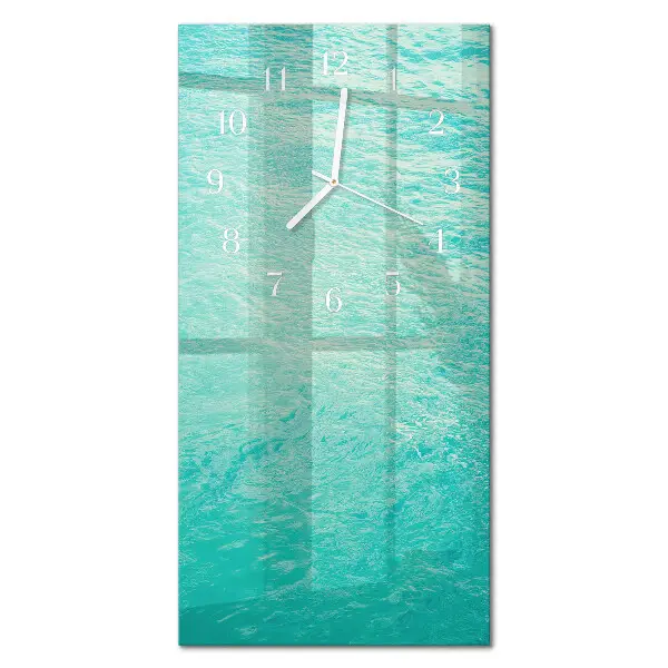 Vertikale glas wanduhr Wasser