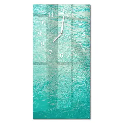 Vertikale glas wanduhr Wasser