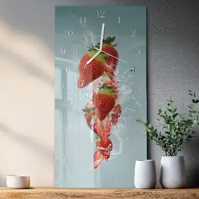 Wanduhr mit motiv vertikal Erdbeere