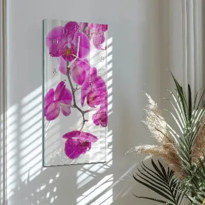 Wanduhr mit motiv vertikal Orchideen