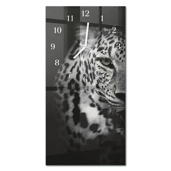 Vertikale glas wanduhr Tiger