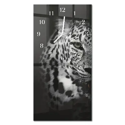 Vertikale glas wanduhr Tiger