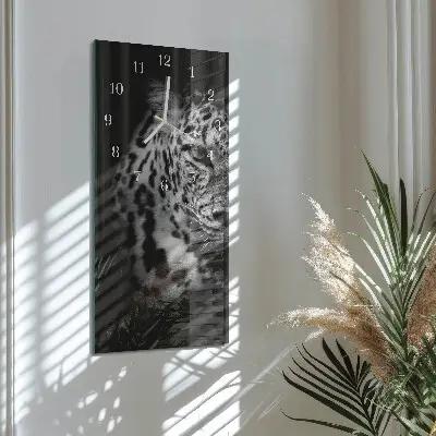 Vertikale glas wanduhr Tiger