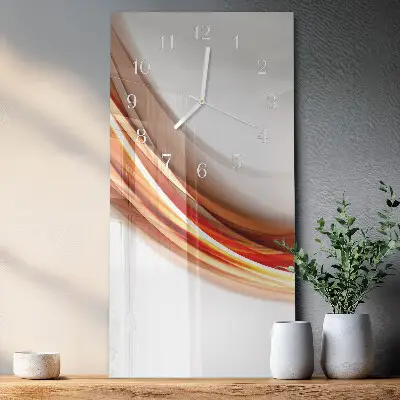 Vertikale glas wanduhr Abstrakte Linien