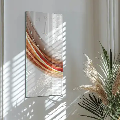 Vertikale glas wanduhr Abstrakte Linien
