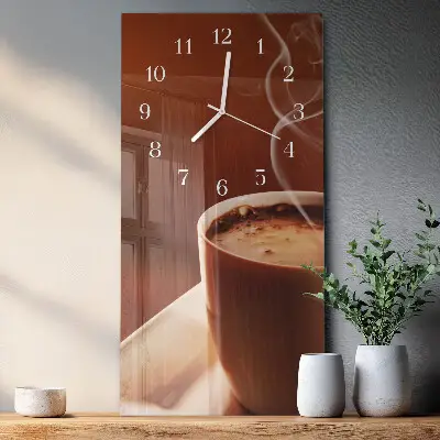 Wanduhr mit motiv vertikal Kaffee