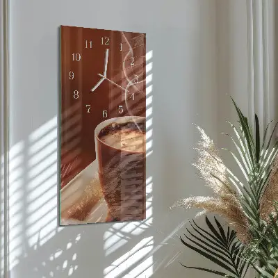 Wanduhr mit motiv vertikal Kaffee