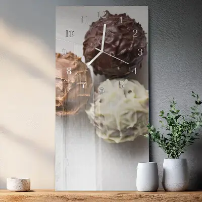 Vertikale glas wanduhr Perlen