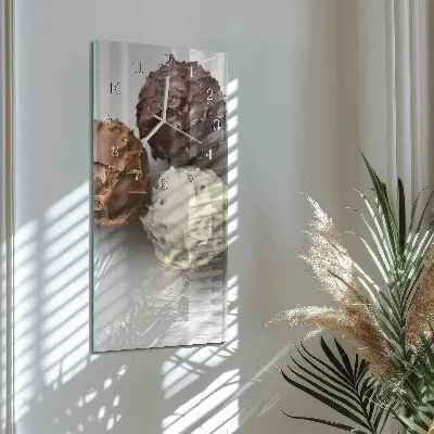 Vertikale glas wanduhr Perlen
