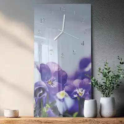 Wanduhr design ausgefallen vertikal Blumen