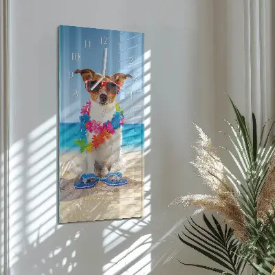 Wanduhr mit motiv vertikal Hund