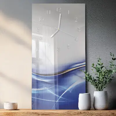 Vertikale glas wanduhr Abstrakte Linien