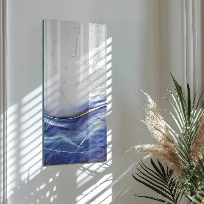 Vertikale glas wanduhr Abstrakte Linien