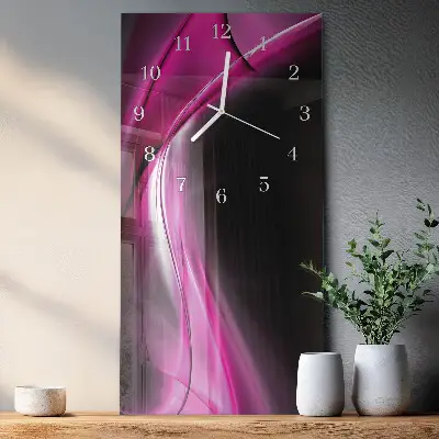 Vertikale glas wanduhr Abstrakte Linien
