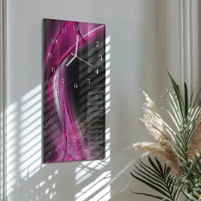 Vertikale glas wanduhr Abstrakte Linien