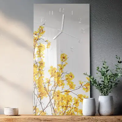 Vertikale glas wanduhr Baum