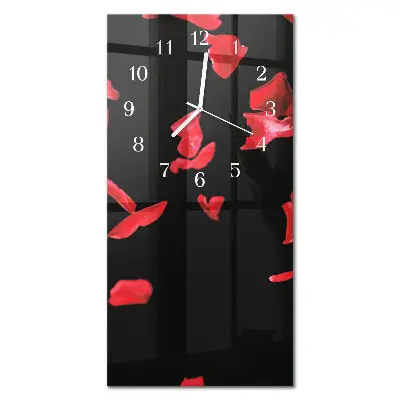 Moderne wanduhr vertikal Rosenblätter