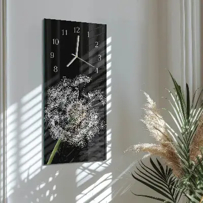 Vertikale glas wanduhr Löwenzahn