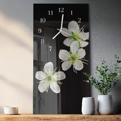 Wanduhr design ausgefallen vertikal Blumen