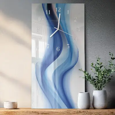 Vertikale glas wanduhr Abstrakter Rauch