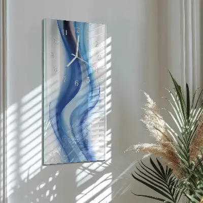 Vertikale glas wanduhr Abstrakter Rauch