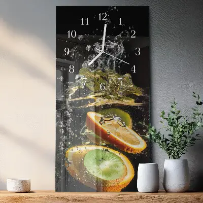 Vertikale glas wanduhr Fruchtwasser