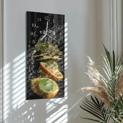 Vertikale glas wanduhr Fruchtwasser