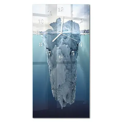 Vertikale glas wanduhr Gletscher