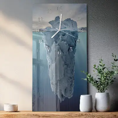 Vertikale glas wanduhr Gletscher
