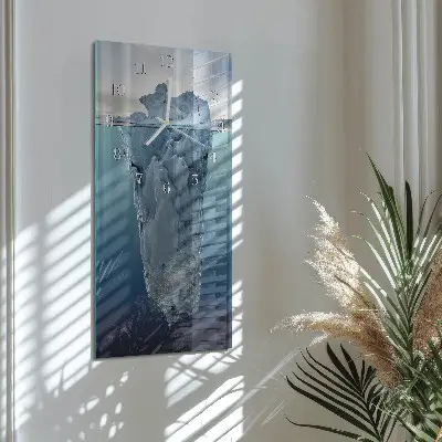 Vertikale glas wanduhr Gletscher