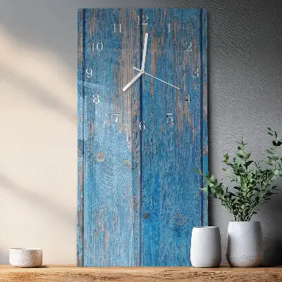 Vertikale glas wanduhr Holz