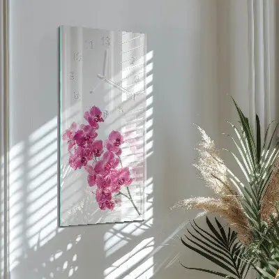 Wanduhr mit motiv vertikal Orchideen