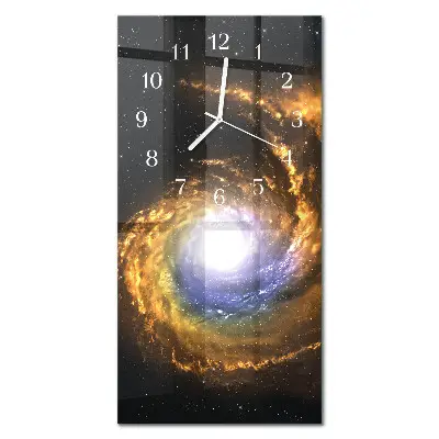 Vertikale glas wanduhr Kosmos