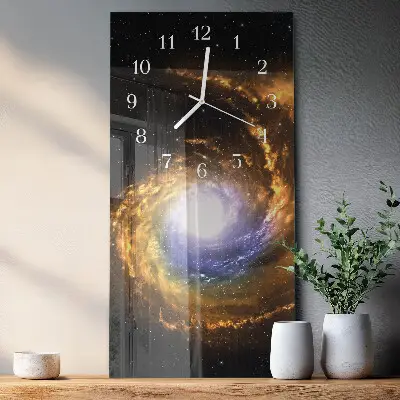 Vertikale glas wanduhr Kosmos