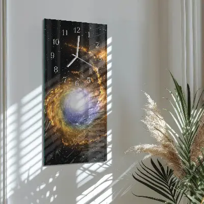 Vertikale glas wanduhr Kosmos