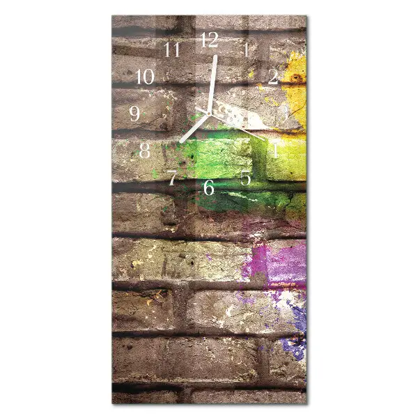 Vertikale glas wanduhr Ziegel