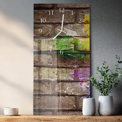 Vertikale glas wanduhr Ziegel