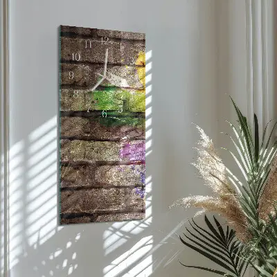 Vertikale glas wanduhr Ziegel
