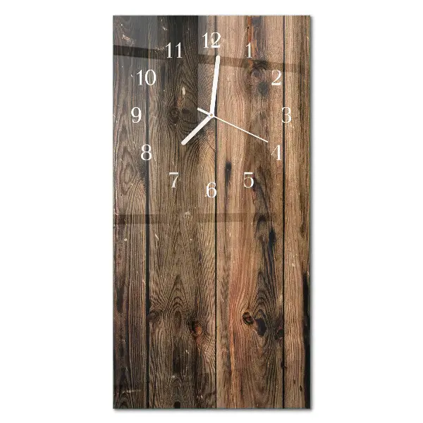 Vertikale glas wanduhr Holz