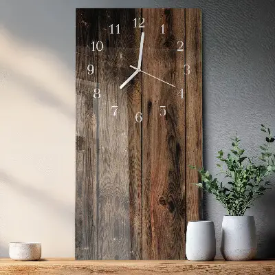 Vertikale glas wanduhr Holz