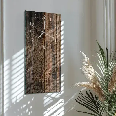 Vertikale glas wanduhr Holz