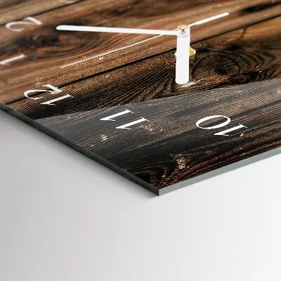 Vertikale glas wanduhr Holz